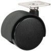 Twin Castor, 50mm, Unbraked, Swivel, Top Plate, Nylon, Black thumbnail-0