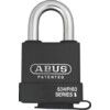 Keyed Padlock, Keyed Different, Hardened Steel, Black, 65mm Width, Weatherproof thumbnail-0