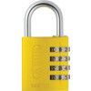 Combination Padlock, Aluminium, Yellow, 42mm Width, Weatherproof thumbnail-0