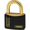 Keyed Padlock, Keyed Different, Brass, Black, 22mm Width, Weatherproof thumbnail-0