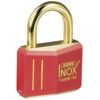 Keyed Padlock, Keyed Alike, Brass, Red, 43mm Width, Weatherproof thumbnail-0