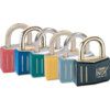 Keyed Padlock, Keyed Alike, Brass, Blue, 43mm Width, Weatherproof thumbnail-1