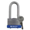 Keyed Padlock, Keyed Different, Steel, Silver/Blue, 43.3mm Width, Weatherproof thumbnail-0