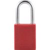 Keyed Lockout Padlock, Keyed Different, Nylon, Red, 38.1mm Width, Weatherproof thumbnail-1