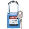 Keyed Lockout Padlock, Keyed Different, Nylon, Blue, 38.1mm Width, Weatherproof thumbnail-0