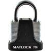 Keyed Padlock, Keyed Different, Steel, Black, 40mm Width, Weatherproof thumbnail-0