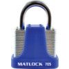 Keyed Padlock, Keyed Different, Steel, Blue, 40mm Width, Weatherproof thumbnail-0