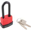 Keyed Padlock, Keyed Different, Steel, Red, 45mm Width, Weatherproof thumbnail-1