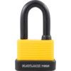 Keyed Padlock, Keyed Different, Steel, Yellow, 54mm Width, Weatherproof thumbnail-0