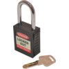 Lockout Keyed Padlock, Keyed Different, Nylon, Black, 42mm Width, Weatherproof thumbnail-0