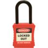 Lockout Keyed Padlock, Master Keyed, Nylon, Red,  , Weatherproof thumbnail-0