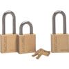 Keyed Padlock, Keyed Different, Brass, Gold, 50mm Width, Weatherproof thumbnail-0