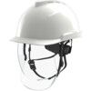 V-GARD 950 Safety Helmet with FAS-TRAC III Harness and Integrated Visor, White thumbnail-0