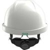 V-GARD 930 Non-Vented Safety Helmet with FAS-TRAC III Straps and Integrated Eye Protection, White thumbnail-2