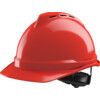 V-GARD 500 Vented Safety Helmet with FAS-TRAC III Suspension and Sewn PVC Sweatband, Red thumbnail-0