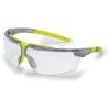 Safety Glasses, Clear Lens, Half-Frame, Grey/Lime Frame, Anti-Fog/Chemical Splash-resistant/Scratch-resistant thumbnail-0