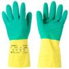 Alphatec® 87-900 Mechanical Hazard Gloves, Green/Yellow, Cotton Liner, Latex Coating, EN388: 2016, 2, 1, 2, X, A, Size 10.5-11 thumbnail-0