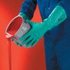 37-695 Solvex Chemical Resistant Gauntlet, Green, Nitrile, Cotton Flocked Liner, Size 10 thumbnail-2