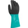 58-430 Alphatec Chemical Resistant Gauntlet, Black/Green, Nitrile, Cotton Flocked Liner, Size 8 thumbnail-0