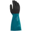 58-435 Alphatec Chemical Resistant Gauntlet, Black/Green, Nitrile, Cotton Flocked Liner, Size 7 thumbnail-0