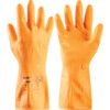 87-370 VersaTouch Chemical Resistant Gloves, Orange, Latex, Cotton Flocked Liner, Size 7.5 thumbnail-0