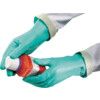 736 Tricotril, Chemical Resistant Gauntlet, Green, Nitrile, Cotton Flocked Liner, Size 9 thumbnail-1