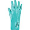 A930, Chemical Resistant Gauntlet, Green, Nitrile, Interlock Cotton Liner, Size 8 thumbnail-1