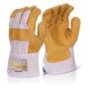 Mechanical Hazard Gloves, Yellow/White, Cotton Liner, Leather Coating, EN388: 2003, 3, X, 4, 4, B, Size 10 thumbnail-0