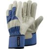 106 H/Q FULL GRAIN COWHIDE GLOVES BLUE/BEIGE SIZE 7 thumbnail-0