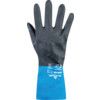 Chemical Resistant Gloves, Black/Blue, Neoprene, Cotton Liner, Size 9 thumbnail-1