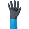 Chemical Resistant Gloves, Black/Blue, Neoprene, Cotton Liner, Size 9 thumbnail-2