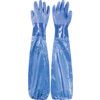 690, Chemical Resistant Gloves, Blue, PVC, Cotton Liner, Size 8 thumbnail-0