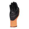TRC702 Mechanical Hazard Gloves, Black/Orange, HPPE Liner, Polyurethane Coating, EN388: 2016, 4, X, 4, 3, C, Size S thumbnail-1