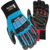 CSL17 Cestus Tow, Mechanic'S Gloves, Black/Blue/Red, Cotton Liner, Rubber Coating, EN388: 2003, 2, 1, 4, 2, Size 8 thumbnail-0