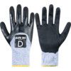 Krytech, Cut Resistant Gloves, Black/Grey, EN388: 2016, 4, 5, 4, 2, C, Nitrile Palm & Fingers, HDPE Liner, Size 9 thumbnail-0