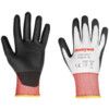 Cut Resistant Gloves, Black/White/Red, EN388: 2016, 4, X, 4, 2, C, PU Palm, Lycra, Size 9 thumbnail-0