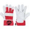 LR158R Mechanical Hazard Gloves, Grey/Red, Leather Coating, EN388: 2016, 4, 1, 4, 4, X, One Size thumbnail-0