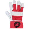 LR158R Mechanical Hazard Gloves, Grey/Red, Leather Coating, EN388: 2016, 4, 1, 4, 4, X, One Size thumbnail-1