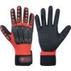 Multi-Task E Mechanical Hazard Gloves, Black/Red, Nylon Liner, Nitrile Coating, EN388: 2016, 4, 1, 4, 1, X, Size 8 thumbnail-0