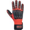 Multi-Task E Mechanical Hazard Gloves, Black/Red, Nylon Liner, Nitrile Coating, EN388: 2016, 4, 1, 4, 1, X, Size 8 thumbnail-1