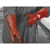 P43 Polychem, Chemical Resistant Gauntlet, Red, PVC, Interlock Cotton Liner, Size 10 thumbnail-1