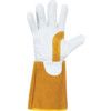 P3835, Welding Gloves, White/Yellow, Goatskin, Size 10 thumbnail-2