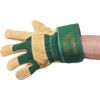 Rigger Gloves, Green/Yellow, Leather Coating, Fleece Liner, Size 10 thumbnail-2