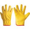 General Handling Gloves, Yellow, Leather Coating, Cotton/Fleece Liner, Size 10 thumbnail-0