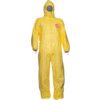 Tychem C, Chemical Protective Coveralls, Disposable, Type 3/4/5/6, Yellow, Tychem® 2000 C, Zipper Closure, Chest 40-42", M thumbnail-0