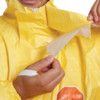 Tychem C, Chemical Protective Coveralls, Disposable, Type 3/4/5/6, Yellow, Tychem® 2000 C, Zipper Closure, Chest 48-50", XL thumbnail-4