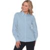 Women's Size 24 Long Sleeve Blue Poplin Blouse thumbnail-1