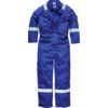 Flame Retardant Coveralls, Men, Royal Blue, Cotton, Zipper Closure, Chest 42", Leg 31", Regular, M thumbnail-0