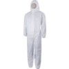 Disposable Hooded Coveralls, Type 5/6, White/Blue, 2XL, 52-54" Chest thumbnail-0