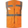 Hi-Vis Vest, Orange, 2XL, Zipper Closure, Polyester thumbnail-0